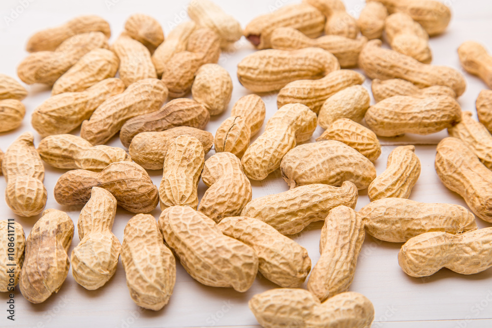 Fruits peanut in shell and peeled Fruits peanut in shell and peeled