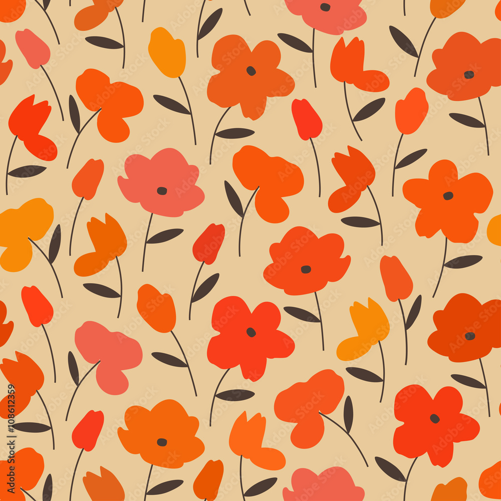 Fototapeta premium Seamless floral pattern. Flowers texture.