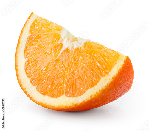 Orange fruit slice isolated on white + Clipping Path