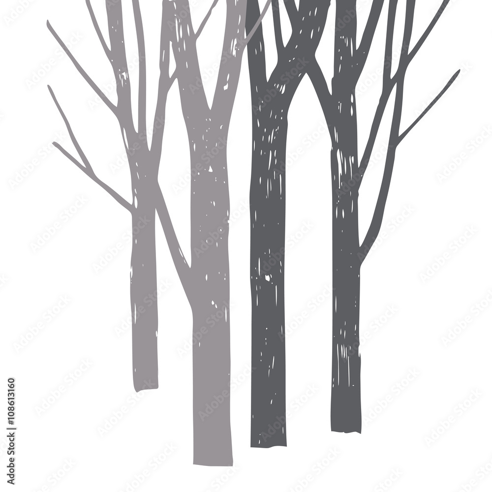 Vector silhouette of trees.