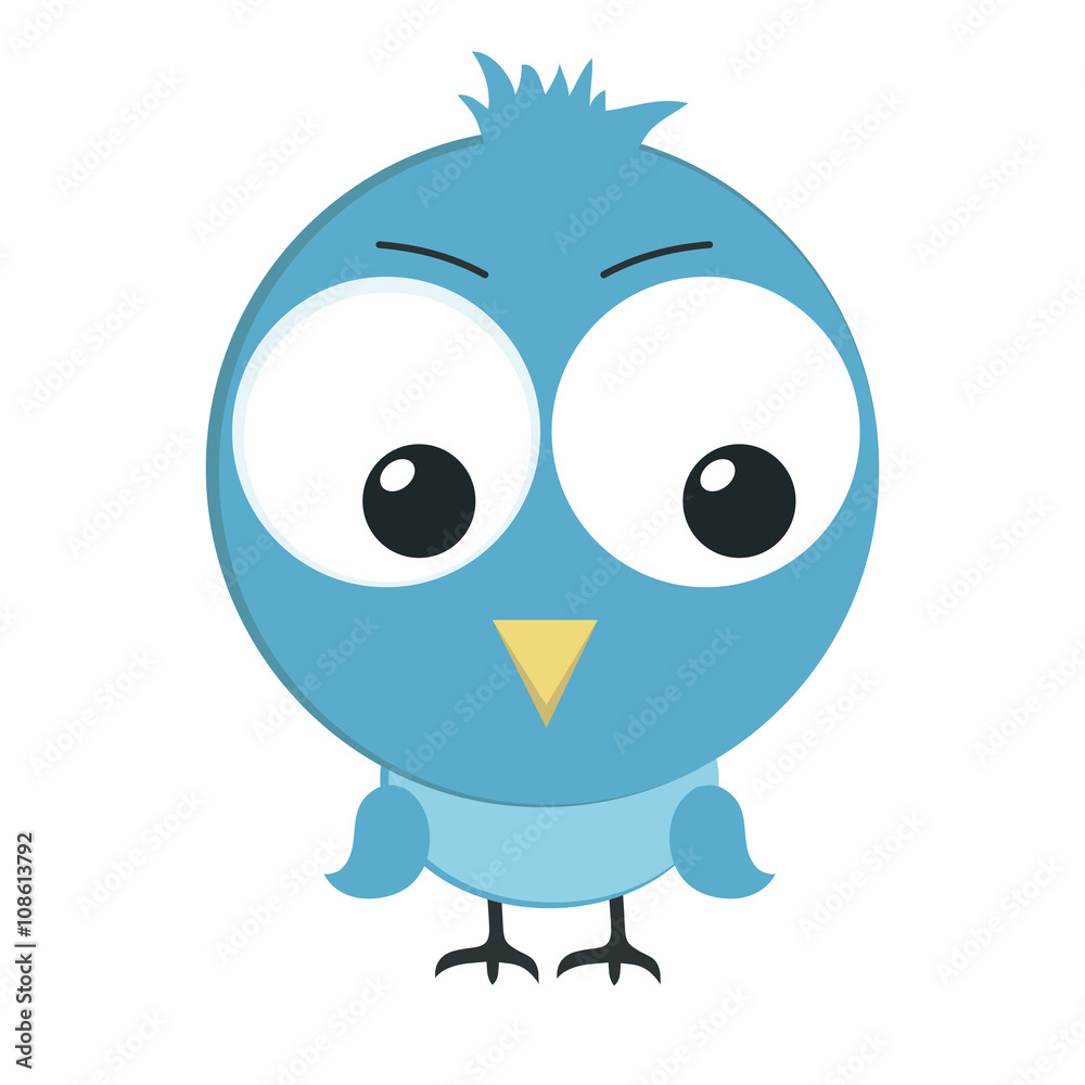 Catroon vector illustration of funny bird. Catroon vector illustration of funny bird.