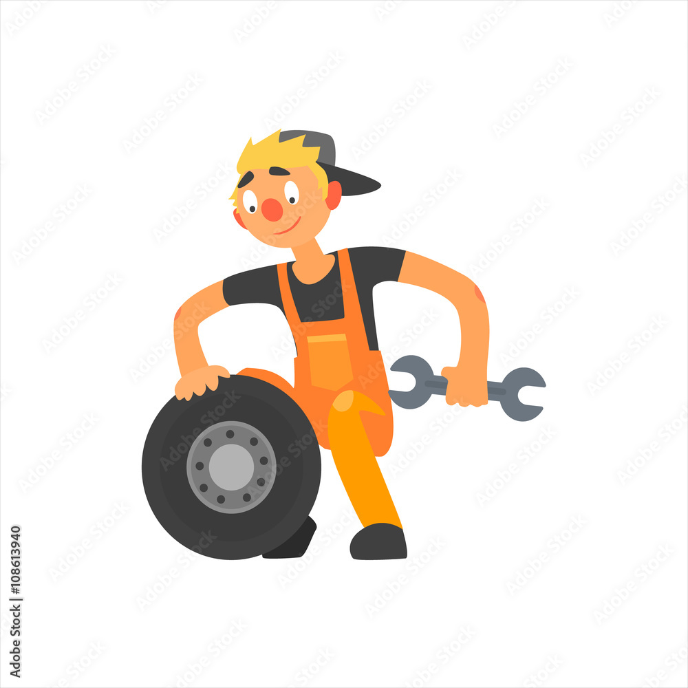 Profession Car Mechanic Vector Illustration Profession Car Mechanic Vector Illustration