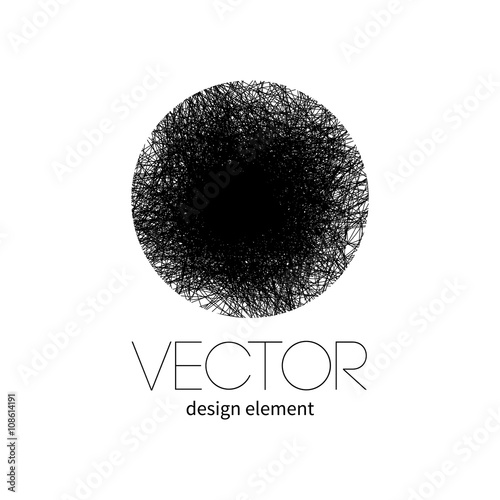Pencil drawn circle. Vector design element .