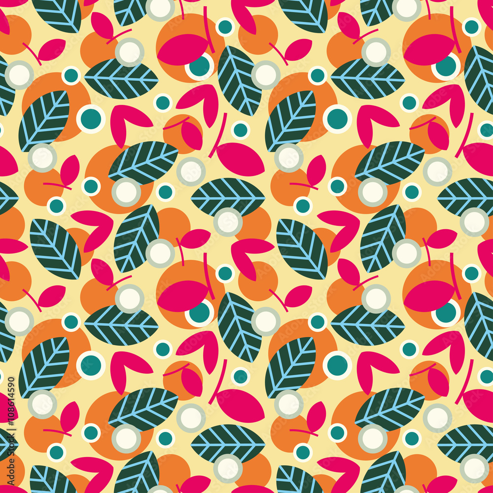 Elegant seamless pattern with leaves, vector illustration. Elegant seamless pattern with leaves, vector illustration.