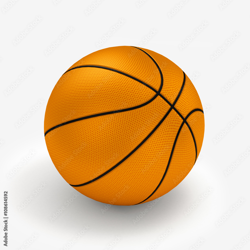 Orange basket ball, isolated in white background and path.3D ill