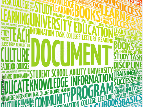 DOCUMENT word cloud, business concept