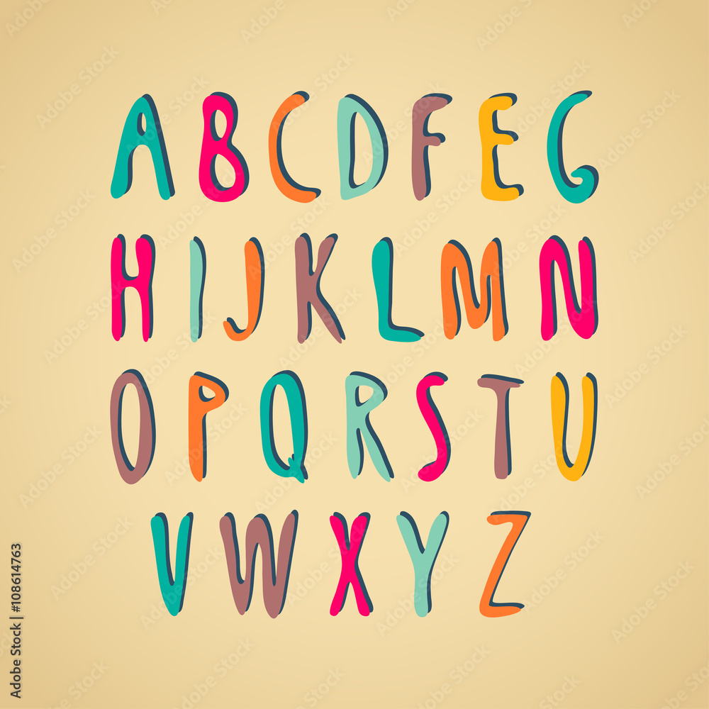 Hand-drawn vector alphabet. Hand-drawn vector alphabet.
