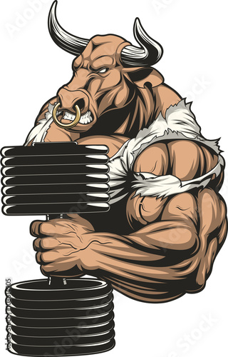 .Ferocious strong bull.