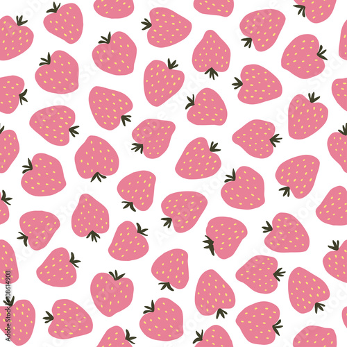 Strawberry pattern.Vector.