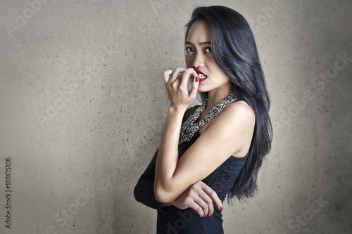 Beautiful woman being worried
