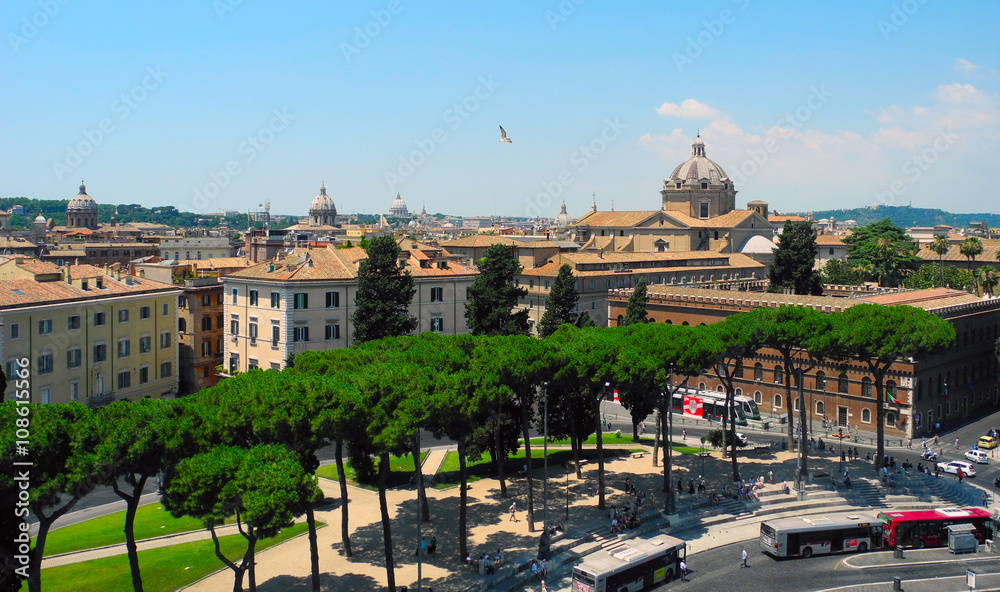 Cityscape of Rome.