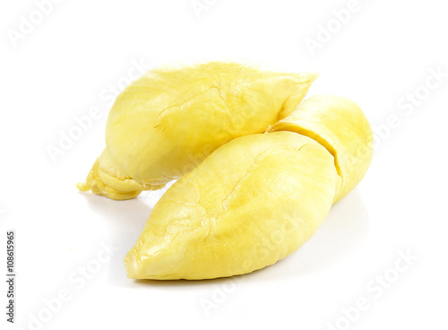 Durian , King of Fruits on white background.