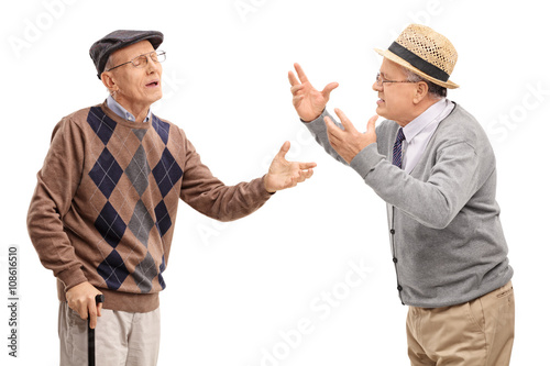 Obraz na płótnie Two stubborn mature men arguing