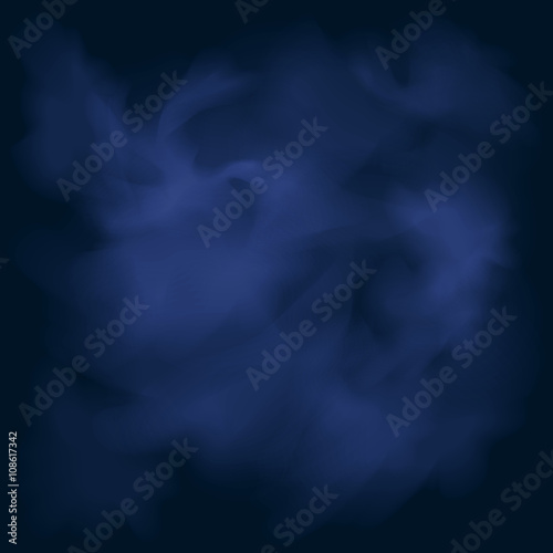 Abstract Background, Nebulae and Galaxies in Space, Smoke on the Blue Background, Vector Illustration