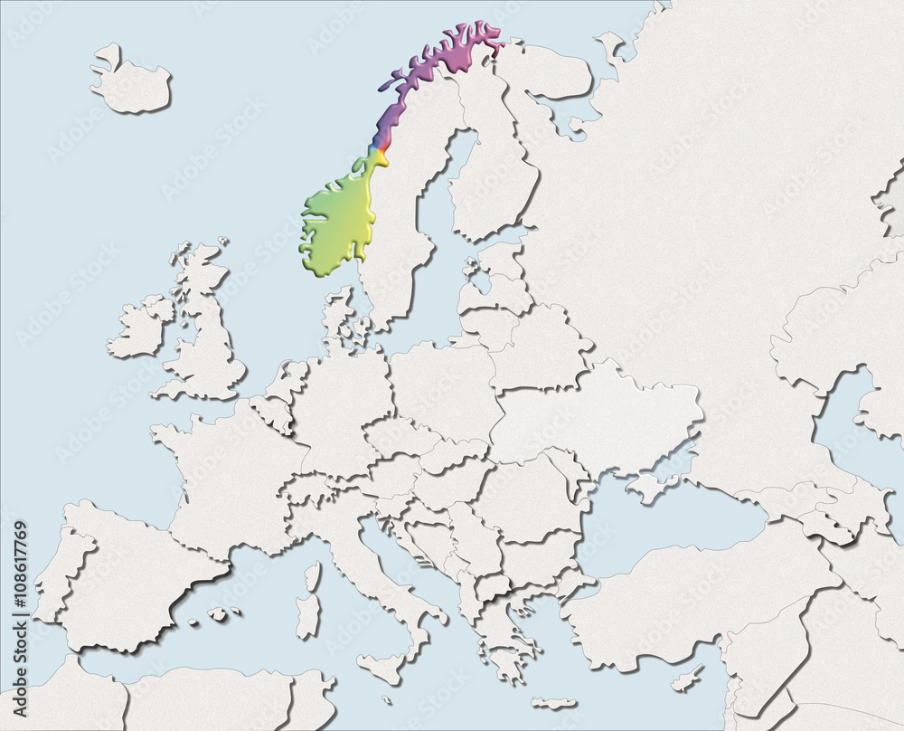 Mappa EU bianca e colore Norway