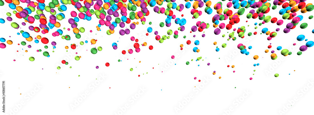 3D-Banner: Farbenfroher Perlen-Regen mit Textfreiraum Stock Illustration |  Adobe Stock