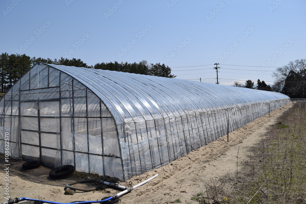 農業用ビニールハウス/山形県庄内地方の農村で、農業用ビニールハウスやビニールトンネルを撮影した写真です。 農業用ビニールハウス/山形県庄内地方の農村で、農業用ビニールハウスやビニールトンネルを撮影した写真です。