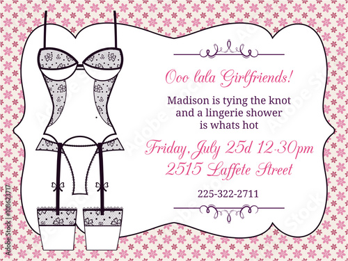 Lingerie bridal shower invitation