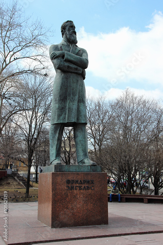  Monument to Friedrich Engels in the center of Moscow..