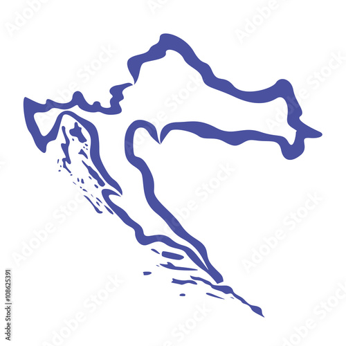 Carte Croatie, contours