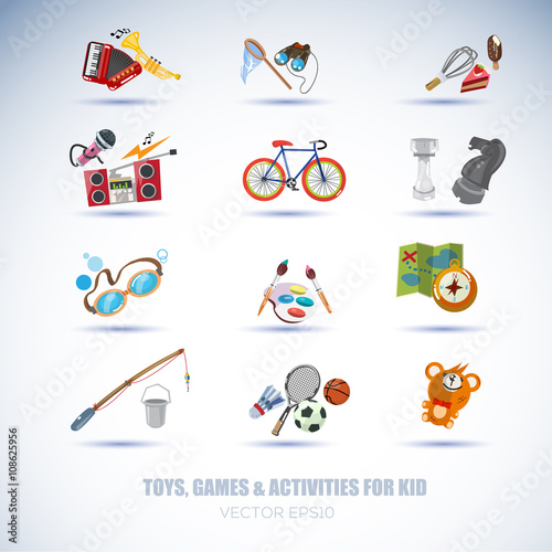 activities icon set - vector