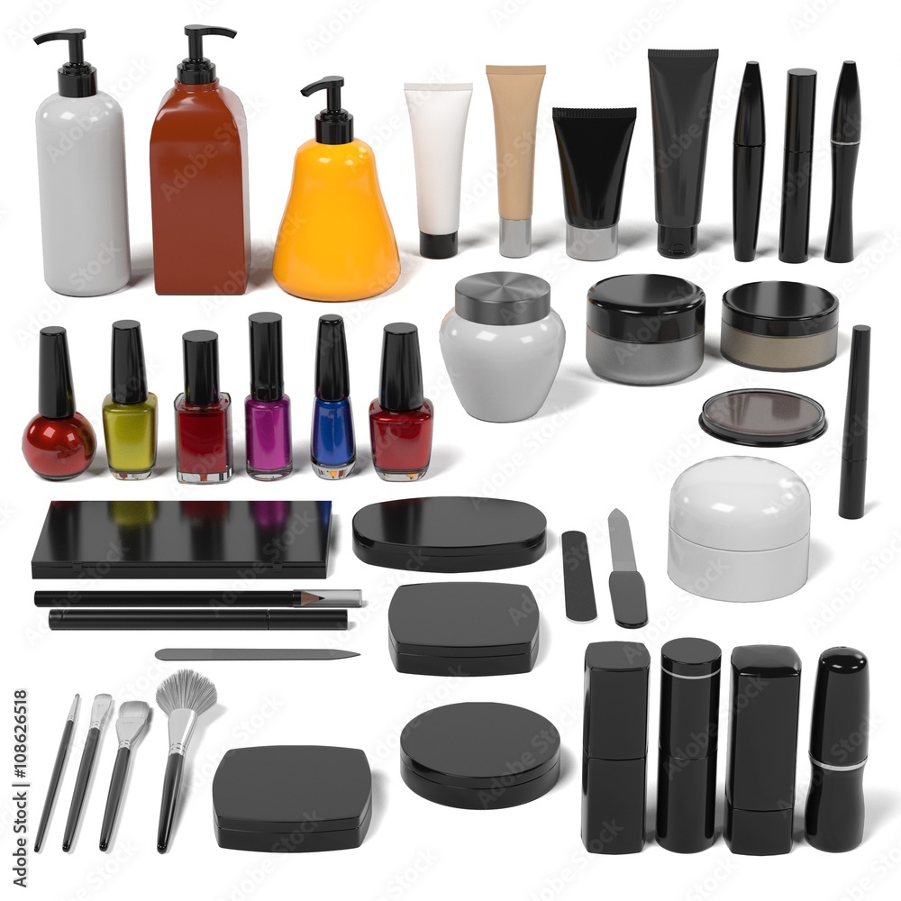 Fototapeta premium 3d rendering of cosmetics set