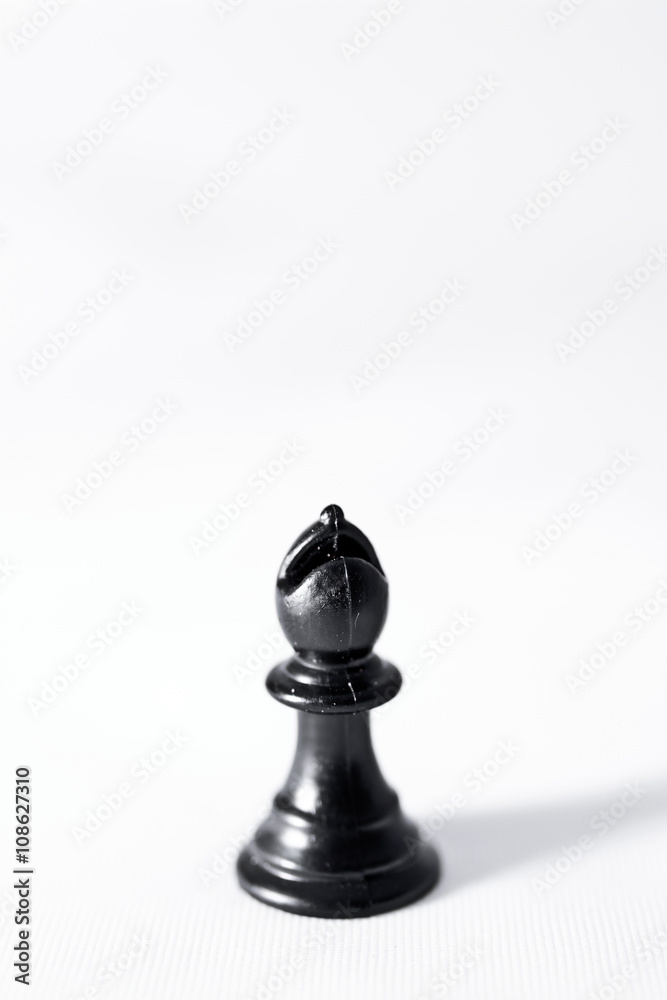chess piece black elephant on a white background chess piece black elephant on a white background