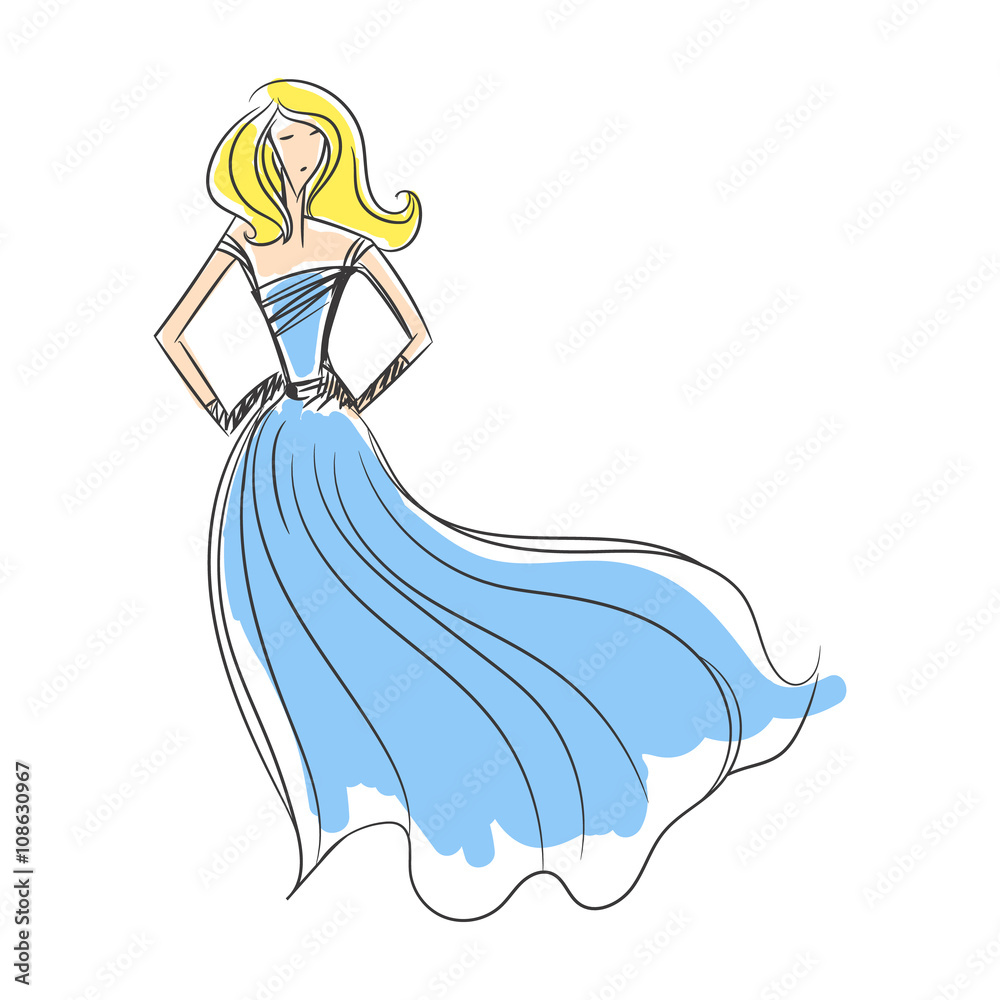 woman in the ball gown silhouette