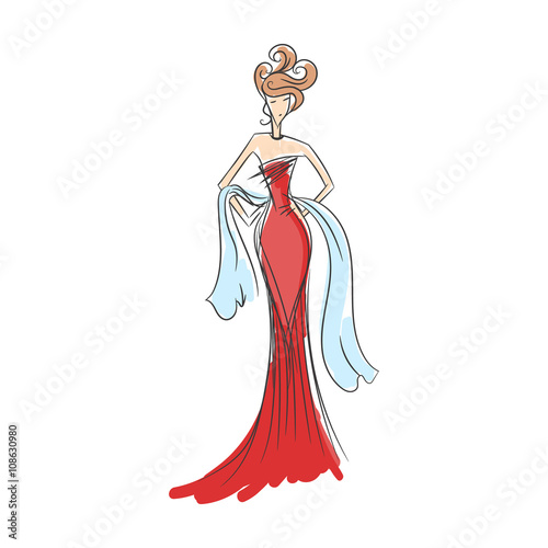 woman in the ball gown silhouette