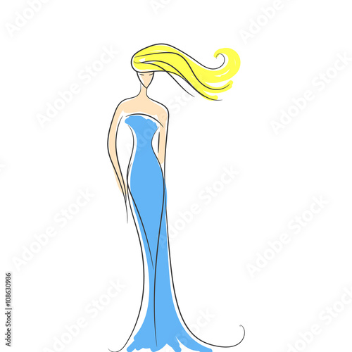 woman in the ball gown silhouette