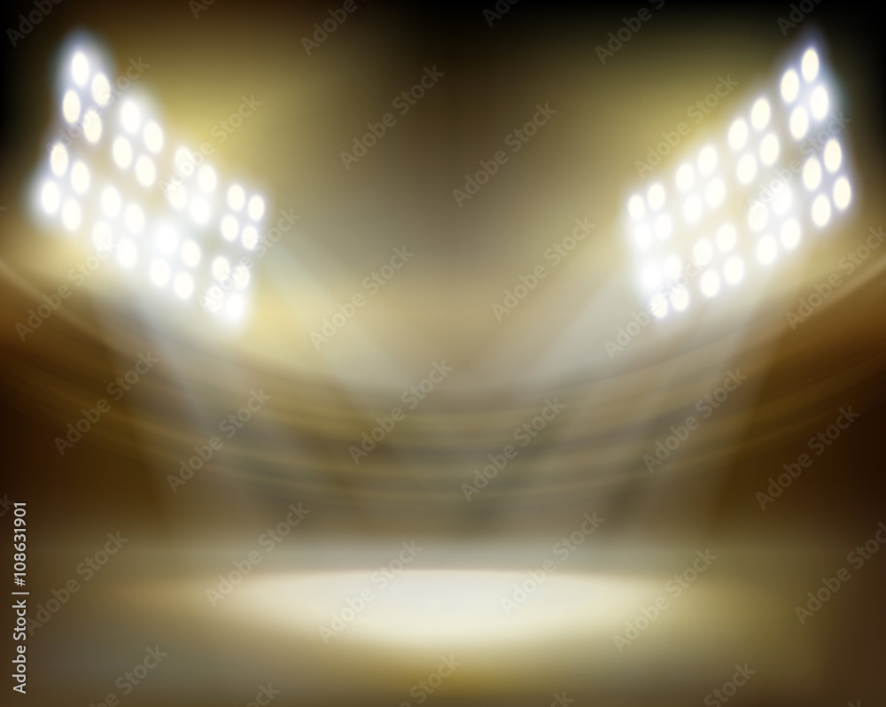 Obraz premium The stadium before the show. Vector illustration.