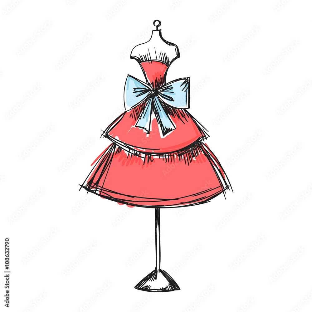 dummy dress hand drawing illustration vector dummy dress hand drawing illustration vector