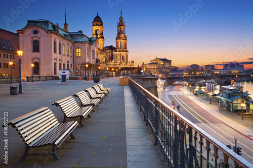 Dresden. Image of Dresden, Germany during twilight blue hour.