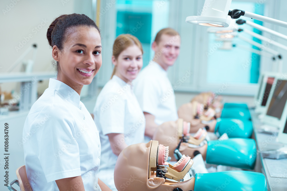 Happy future dentists at school Happy future dentists at school