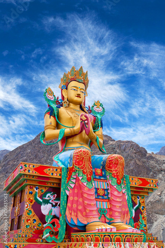 Statue of Maitreya Buddha near Diskit Monastery in Ladakh, India