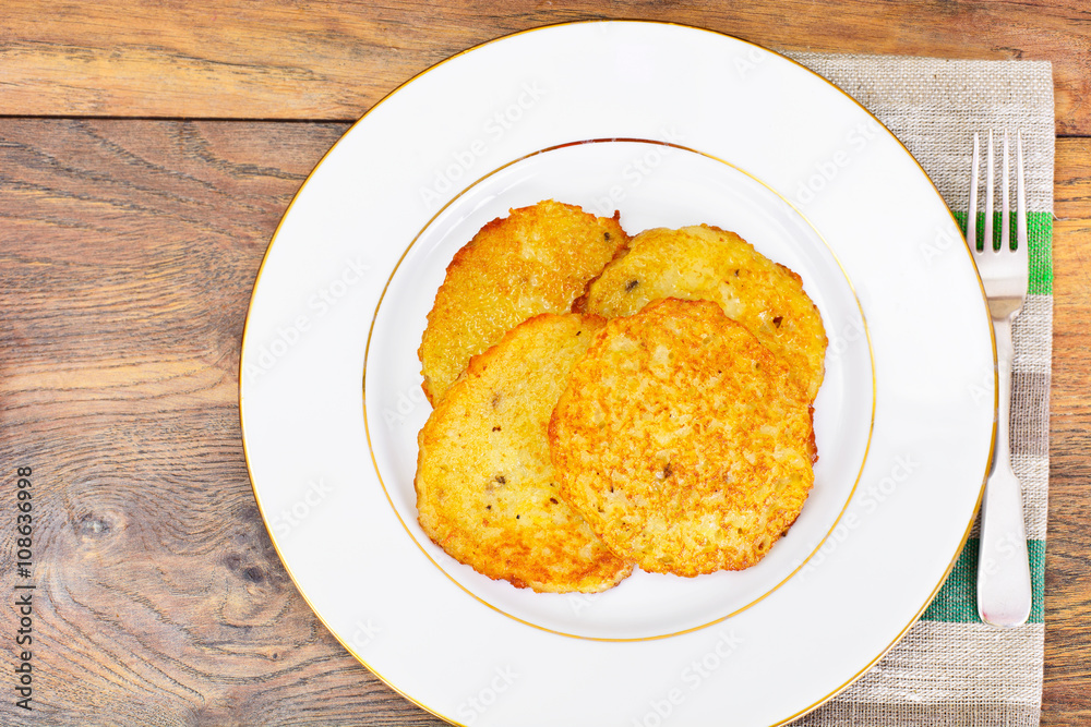 Fried Potato Pancakes. Belarusian and German Cuisine Fried Potato Pancakes. Belarusian and German Cuisine
