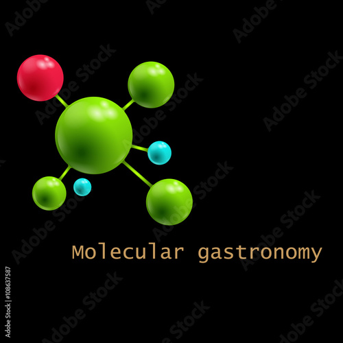 Stylized molecular structure. Molecular gastronomy. Vector illustration.