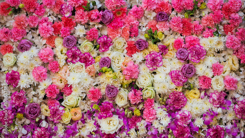 Beautiful flowers background for wedding scene © subinpumsom
