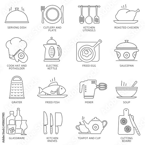 Kitchen and cooking icons