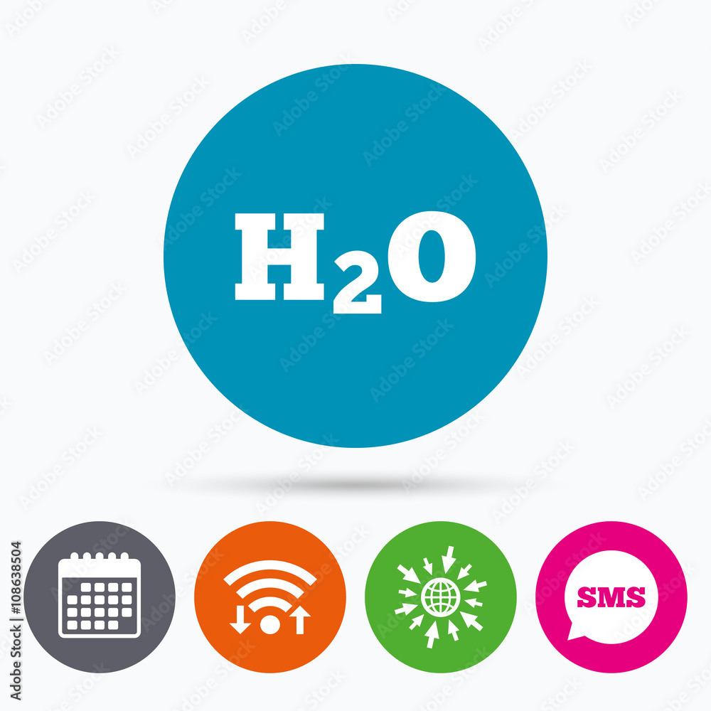 H2O Water formula sign icon. Chemistry symbol. H2O Water formula sign icon. Chemistry symbol.