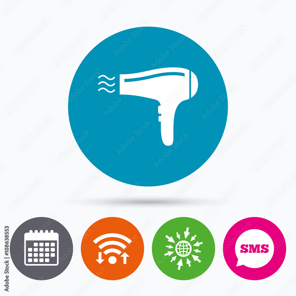 Hairdryer sign icon. Hair drying symbol.