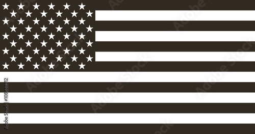 Flag american black and whi...