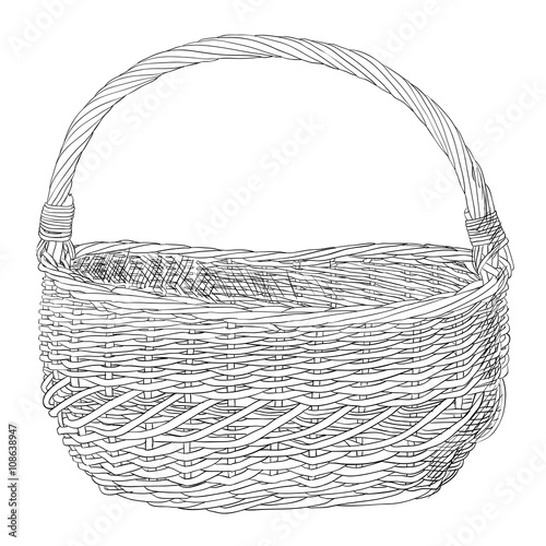 Vector sketch of wicker basket