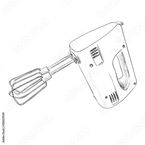 Vector sketch of electric mixer