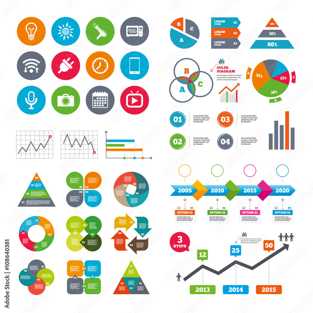 Home appliances, device icons. Electronics sign. Home appliances, device icons. Electronics sign.