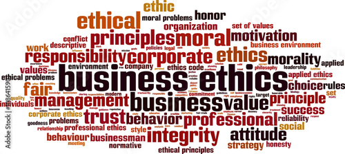 Business ethics word cloud concept. Vector illustration