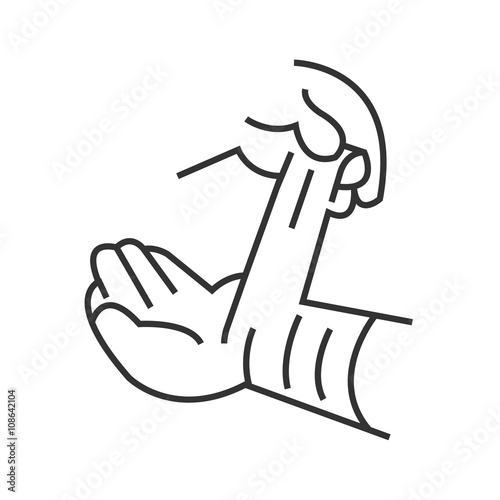 line icon Medical Patient icon, Injury hand