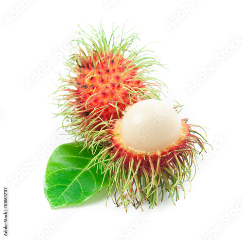 rambutan sweet delicious fruit isolated on white background