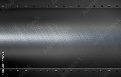 metal plate with rivets 3d illustration background 