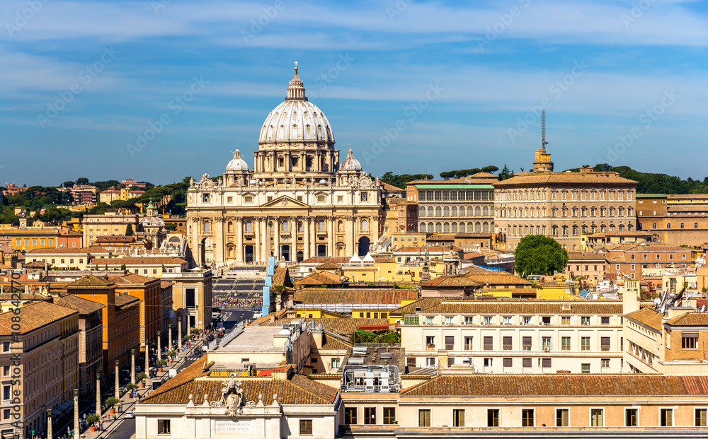 View of St. Peter's Basilica in Rome